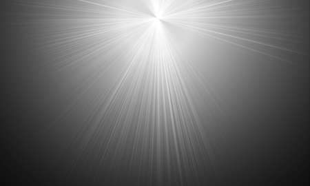 Ray light or sunburst isolated on black background for overlay design or screen blending modeの写真素材