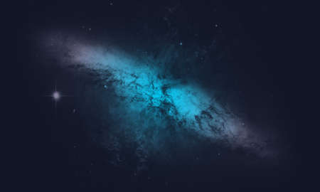space background with realistic nebula and galaxyの写真素材