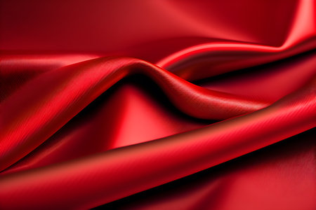 Red silk satin fabric luxury, perfect for design backgroundの素材