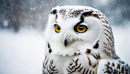 Magnificent Barn Owl perched on a stump in the forestの素材
