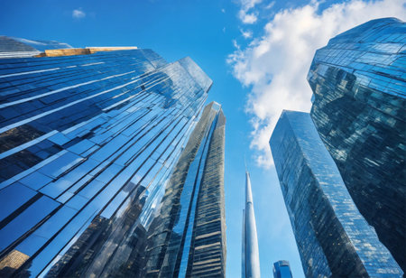 modern skyscrapers in business districtの素材