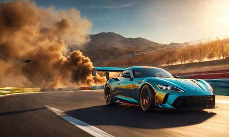 High speed sports car concept modern and luxuryの素材