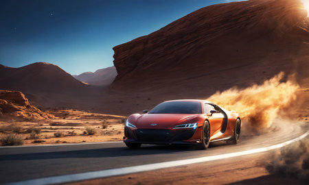 High speed sports car concept modern and luxuryの素材