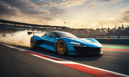 High speed sports car concept modern and luxuryの素材