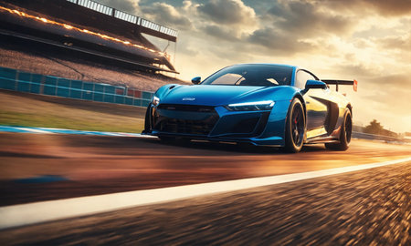 Amazing luxury car, High speed cars are driving on the streetsの素材