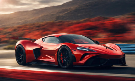 High speed  sports car - street racer concept, generic and brandlessの素材