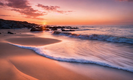 Closeup of sand on beach and blue summer sky.の素材