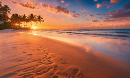 Landscape of paradise tropical island beach, beautiful backgroundの素材