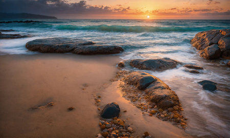 Landscape of paradise tropical island beach, beautiful backgroundの素材