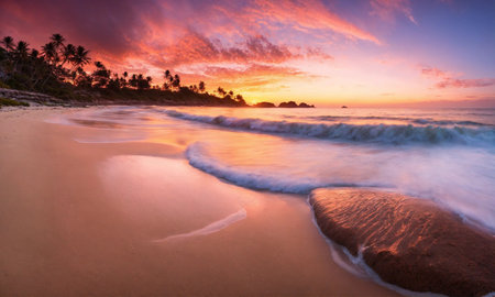 Landscape of paradise tropical island beach, beautiful backgroundの素材