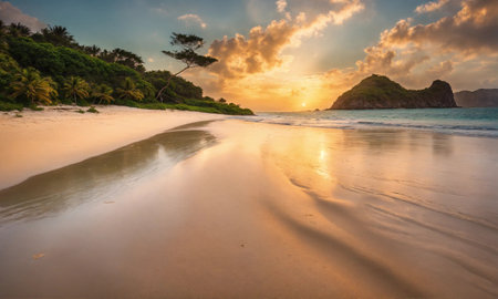 Landscape of paradise tropical island beach, beautiful backgroundの素材