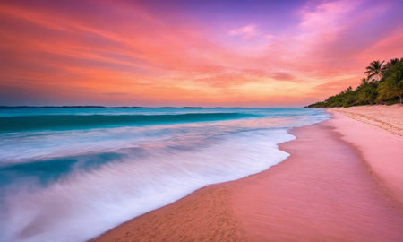 Landscape of paradise tropical island beach, beautiful backgroundの素材