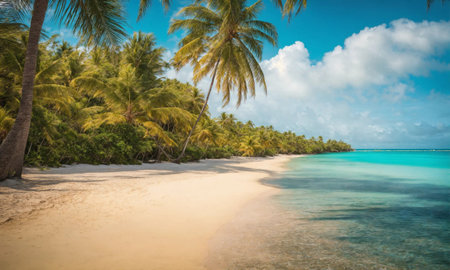Tropical landscape of summer scenery. Luxury travel vacation destination. Exotic beach landscape.の素材
