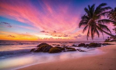 Soft beautiful ocean wave on sandy beach. baeutiful landscape beachの素材