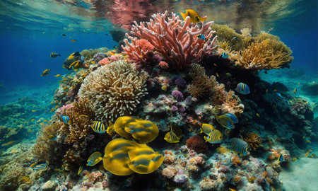 Ocean coral reef underwater. Sea world under waterの素材