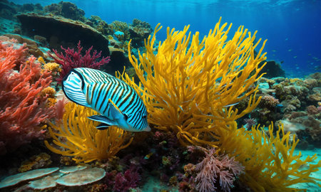 Ocean coral reef underwater. Sea world under waterの素材