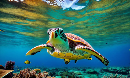 Ocean coral reef underwater. Sea world under waterの素材