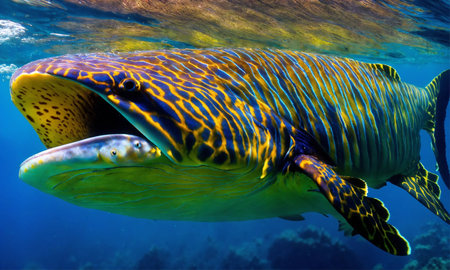 Underwater Scene With Coral Reef And Exotic Fishesの素材