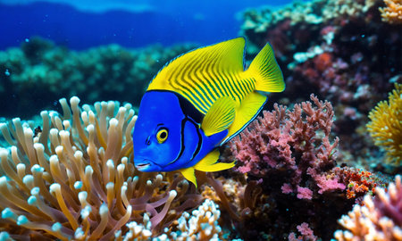 Colorful coral reef of the underwater world. Coral reef underwater. Underwater world sceneの素材