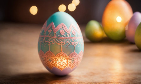 Happy Easter day background with eggs,の素材