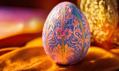 Happy Easter day background with eggs,の素材