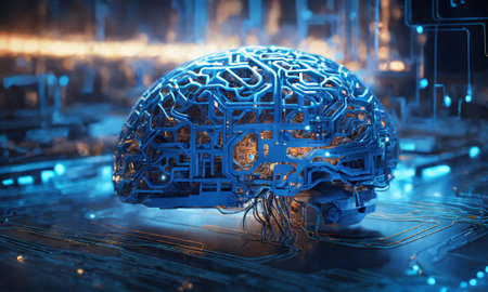 rtificial intelligence AI research of robot and cyborg development for futureの素材