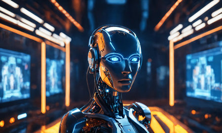 Ai, the concept of artificial intelligence use analytics, automation, and an autonomous brain.の素材