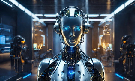 concept of machine learning or artificial intelligence technologyの素材