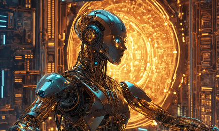 concept of machine learning or artificial intelligence technologyの素材