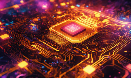 Artificial intelligence concept. Technology background.の素材