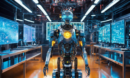 AI (Artificial Intelligence) concept. All machine worksの素材