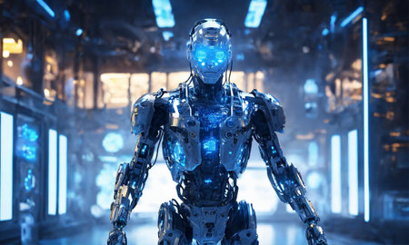AI (Artificial Intelligence) concept. All machine worksの素材
