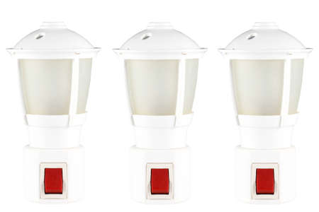 Small night lamp inserted into the socketの写真素材