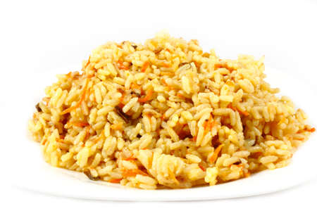 Uzbek national dish of rice pilafの写真素材
