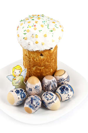 Easter cake and eggs