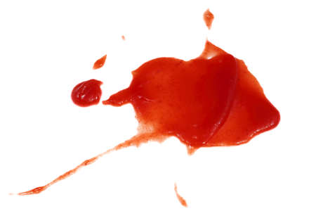 spot of tomato ketchup isolated on a white backgroundの写真素材