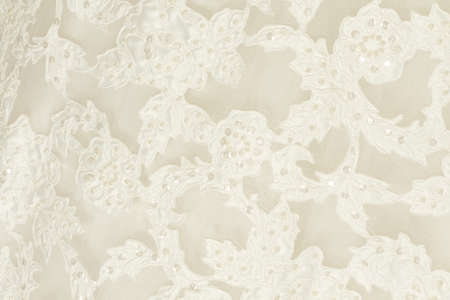 piece wedding dress of cream silk fabric