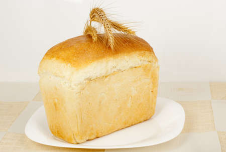 Bread baking tin home with ears closeup