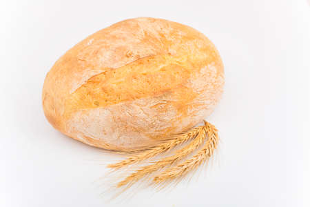 ears of corn wheat on a background Ukrainian bread loaves 