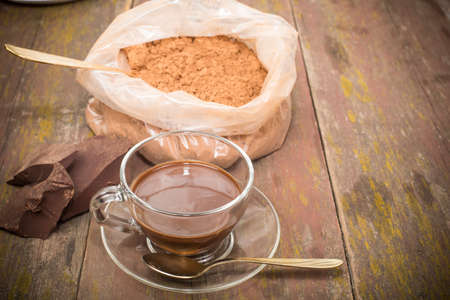 hot chocolate and food processing cocoa beansの写真素材