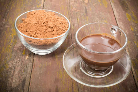 hot chocolate and food processing cocoa beansの写真素材