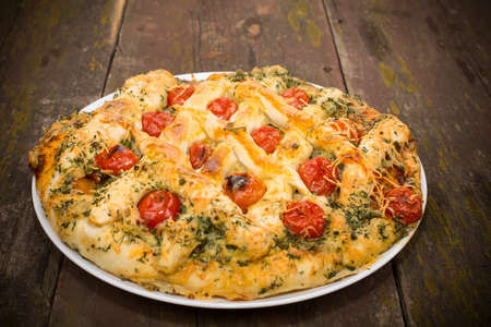 open the meat pie pizza in Ukrainianの写真素材
