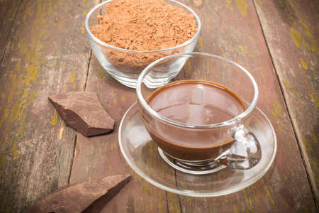 hot chocolate and food processing cocoa beansの写真素材