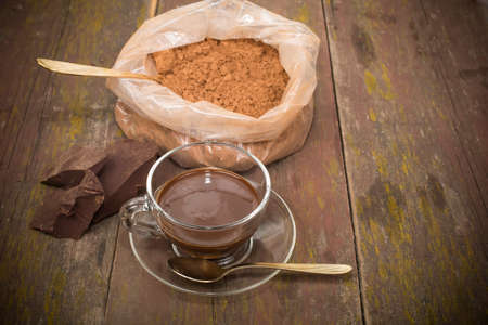 hot chocolate and food processing cocoa beansの写真素材