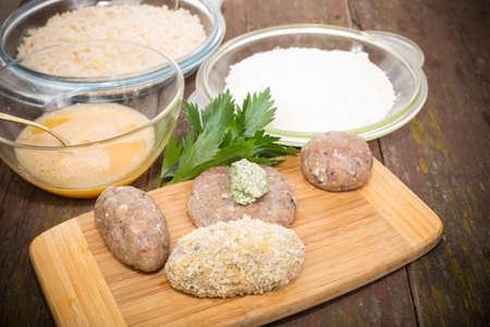 the process of cooking fish tacos Ukraineの写真素材