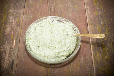 oil green, cooked at homeの写真素材