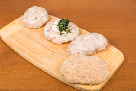 Ukrainian semi-finished raw burgersの写真素材