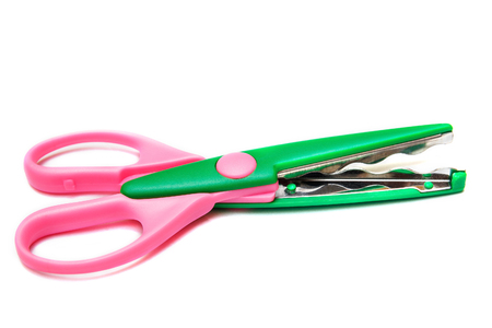 children scissors for paper isolated on white backgroundの写真素材