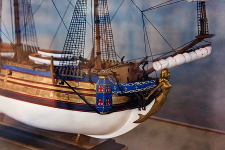 the image wooden model sailing ship closeupの写真素材