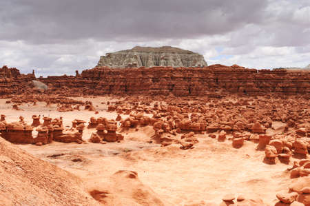 View of the strange formations in Goblin Valley State Park.